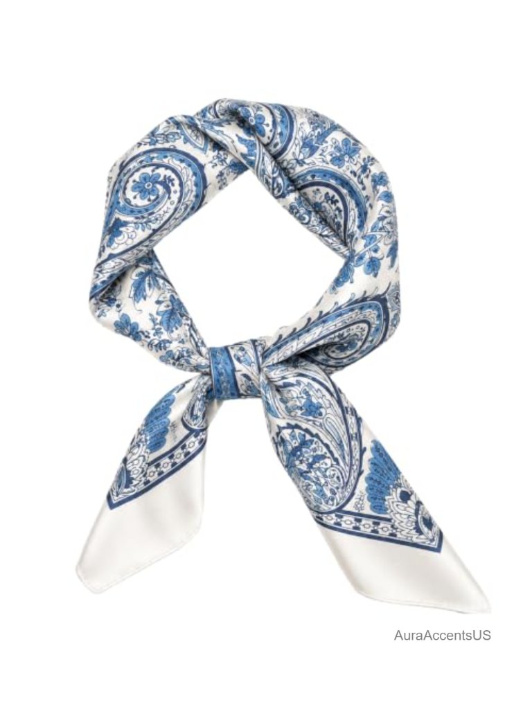 27.5 Inch Square Head Scarf Silk Feel Polyester Hair Wrapping Neck Scarf Bandana